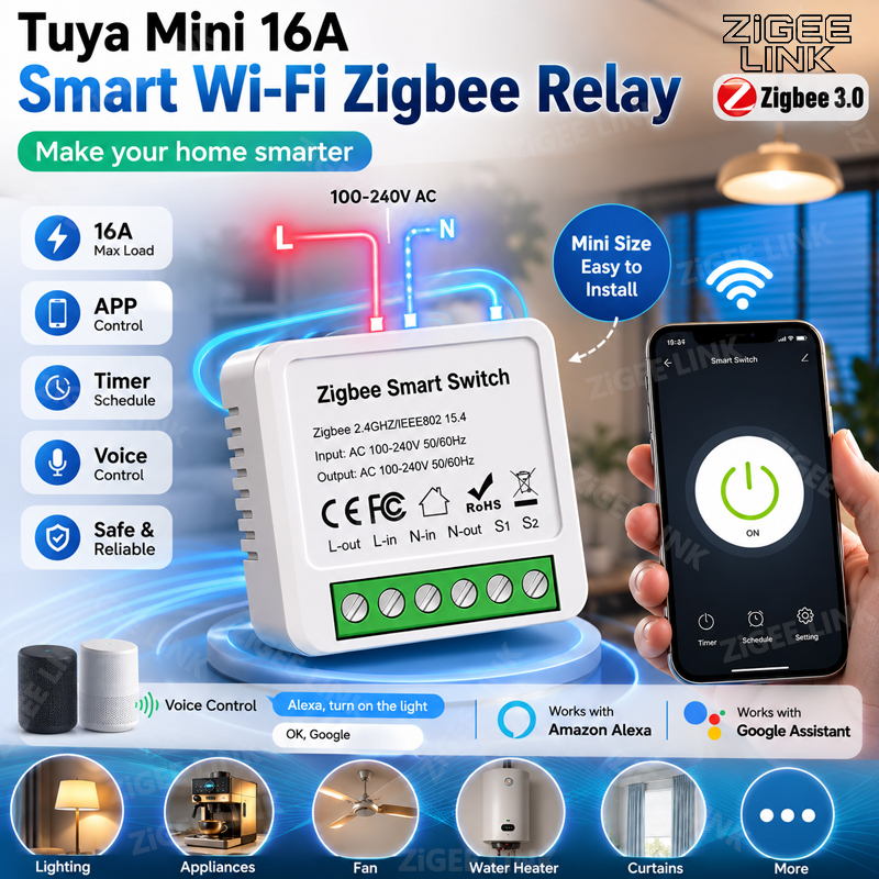 Diy Home Automation Controller - WiFi Zigbee3.0 Mini Smart Switch 2-Way