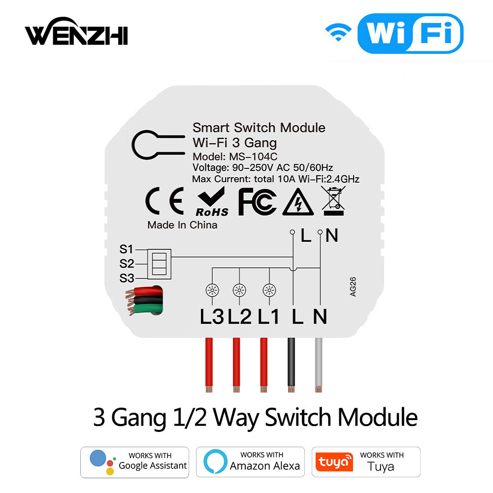 Diy Home Automation Controller - Wifi 3Gang 1/2 Way Mini DIY