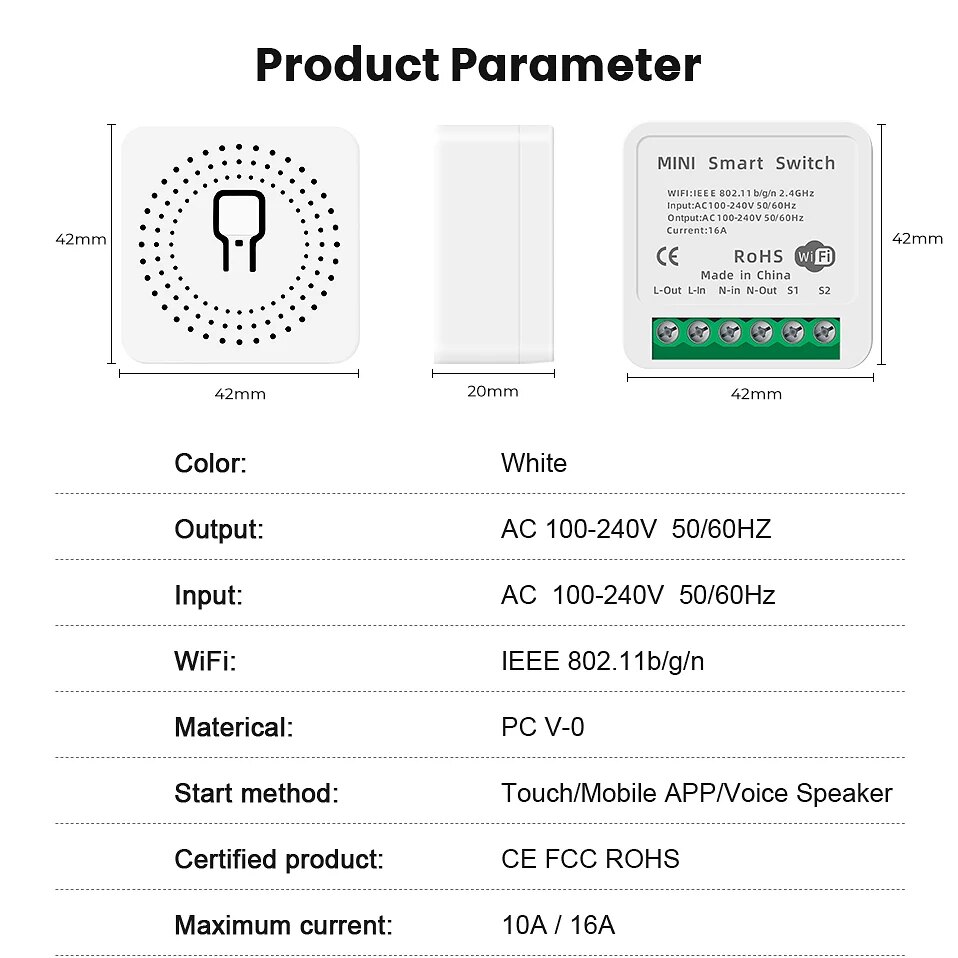 Tuya Mini 16A WiFi Switch Smar - Home Automation Technology 리뷰 및 가격