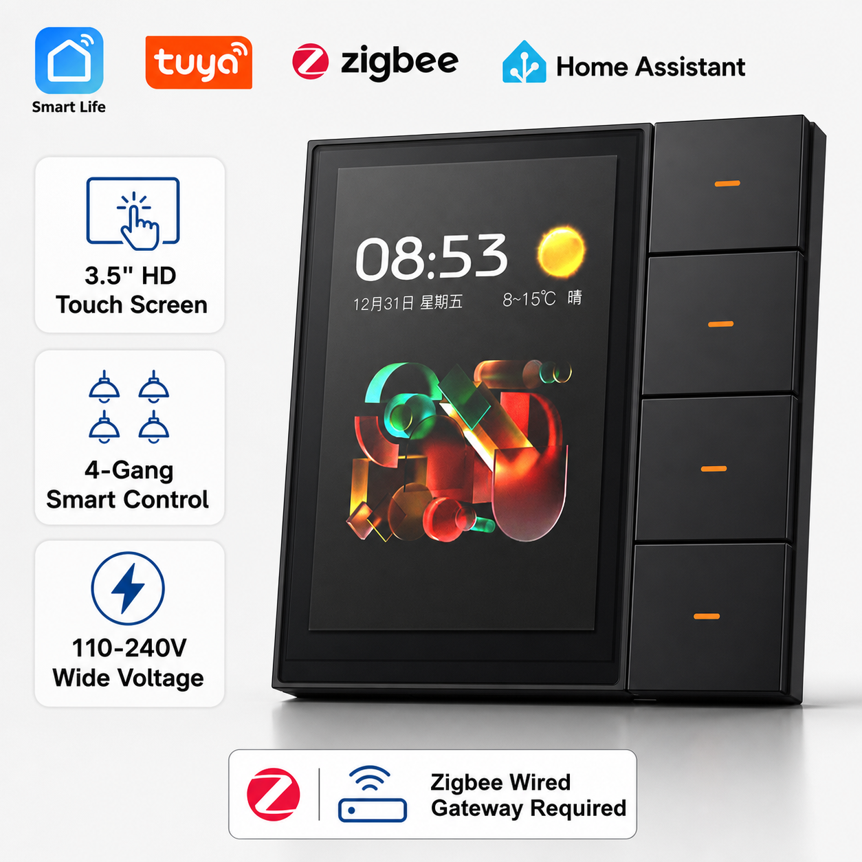 F3-pro Tuya Smart Panel ZigBee - Home Automation Technology 리뷰 및 가격
