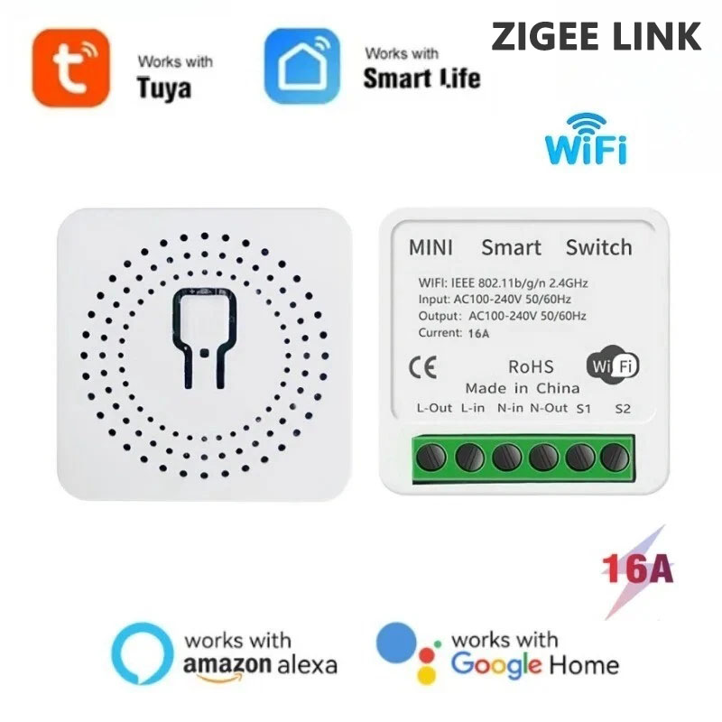 16A Tuya Smart WiFi Switch 2-W - Diy Home Automation Controller 리뷰 및 가격