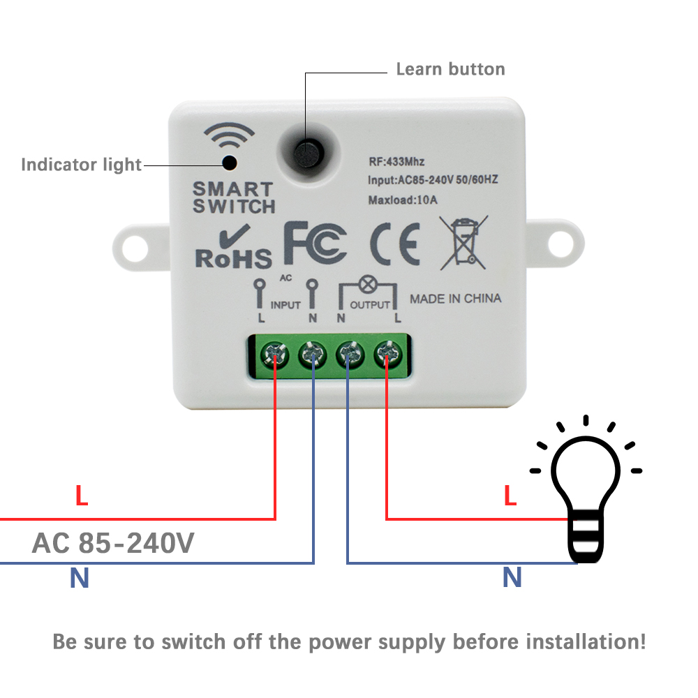 220V 1CH Wireless Remote Contr - 433Mhz Receiver Module 리뷰 및 가격